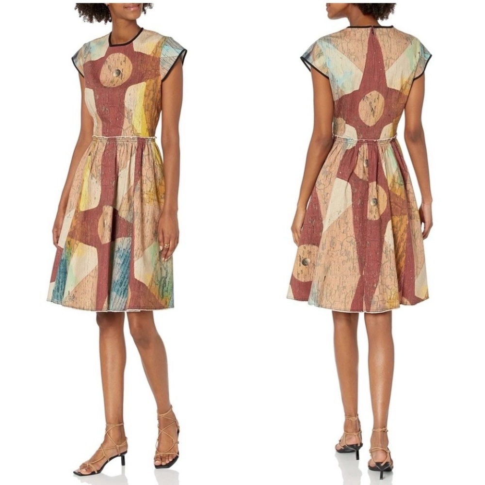 Making The Cut Gary Graham Carnival Abstract Print Fit & Flare Dress Size S